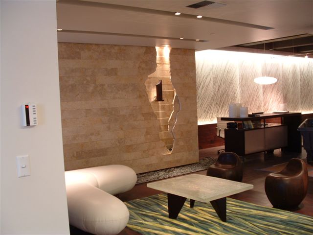 This Waterwall has been created for the 1-Hotel and residency high rise pre sale center, located in Seattle.
